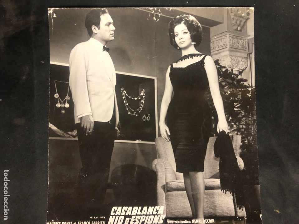 Cine: Foto original sara sarita Montiel y maurice ronet.noches de casablanca 22,5 x 23,5 cm
