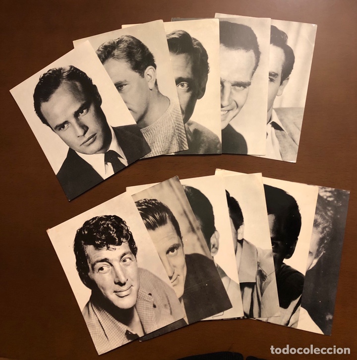 Cine: LOTE 11 FOTO-FICHAS ACTORES: MARLON BRANDO, RICHARD BURTON, MEL FERRER, CHARLTON HESTON ...
