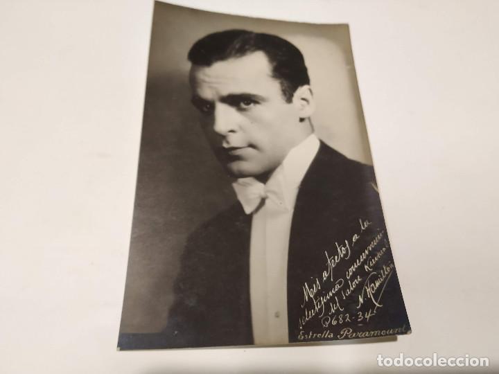 Cinema: TARJETA POSTAL NEIL HAMILTON - DEDICATORIA IMPRESA AL P&Uacute;BLICO DEL KURSAAL