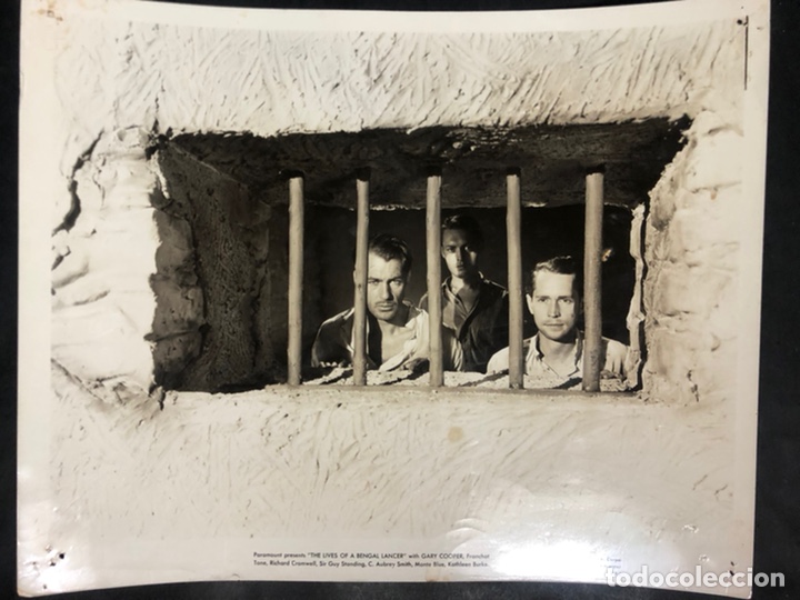 Cine: Foto original de Gary Cooper y Franchot tone.tres lanceros bengalies 20 x 25 c