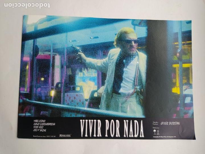 Kino: LOTE DE 2 FOTOGRAMAS DE LA PELICULA VIVIR POR NADA. JAVIER SACRISTAN. MABEL LOZANO. TDKP17K