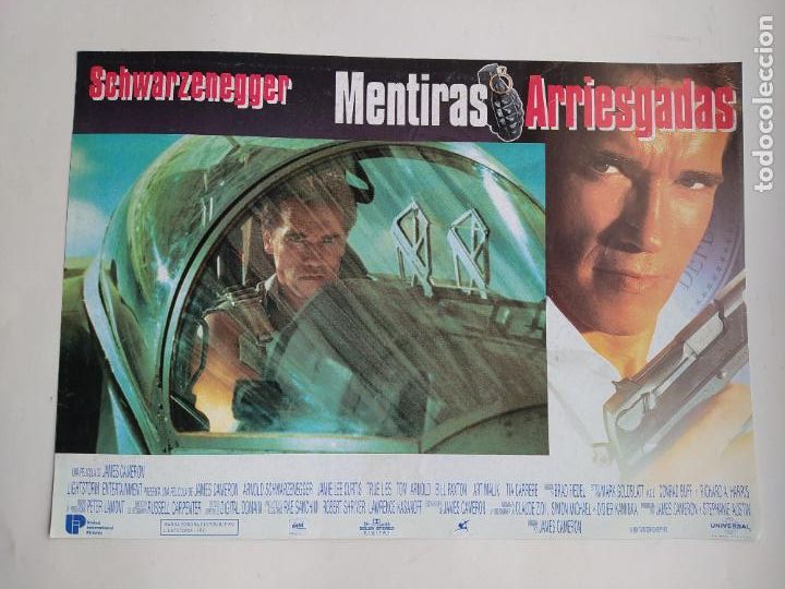 Cinema: LOTE DE 2 FOTOGRAMAS DE LA PELICULA MENTIRAS ARRIESGADAS. ARNOLD SCHWARZENEGGER. TDKP17K
