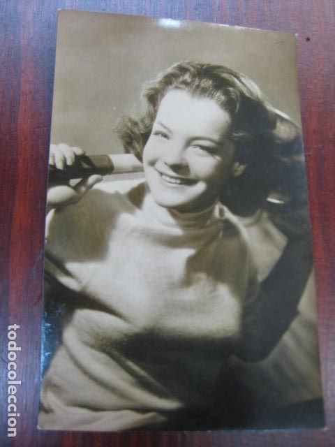 Cine: romy schneider - postal original b/n - tenis tennis
