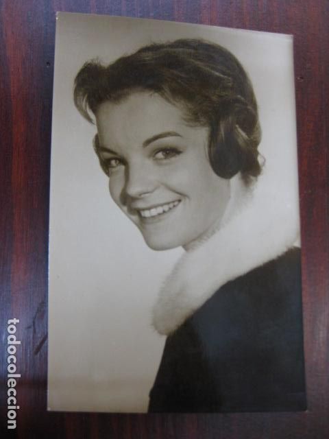 Cine: romy schneider - postal original b/n - mademoiselle robinson - ed. j.r.b