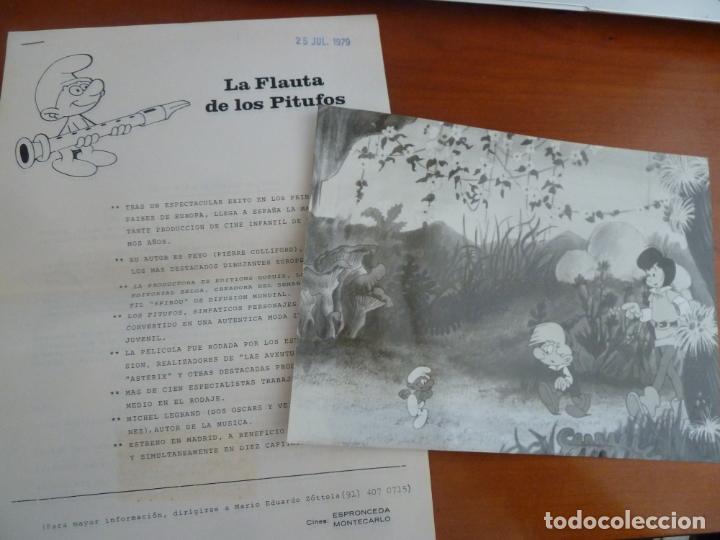 Cine: la flauta de los pitufos foto original antigua y dossier promocional