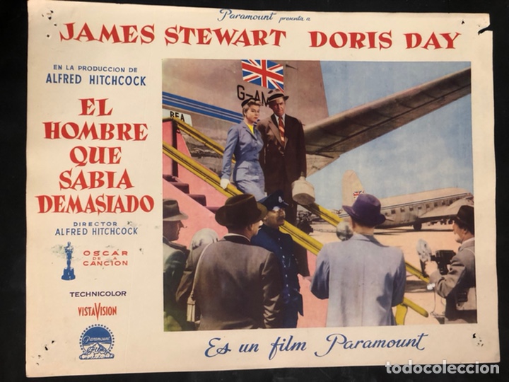 Cine: Fotocromo el hombre que sab&iacute;a demasiado.james stewart doris day.alfred hitchcock 28 x 36 cm