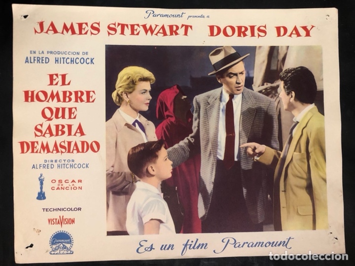 Cine: Fotocromo el hombre que sab&iacute;a demasiado.james stewart doris day.alfred hitchcock 28 x 36 cm