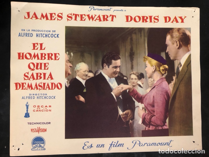 Cine: Fotocromo el hombre que sab&iacute;a demasiado.james stewart doris day.alfred hitchcock 28 x 36 cm