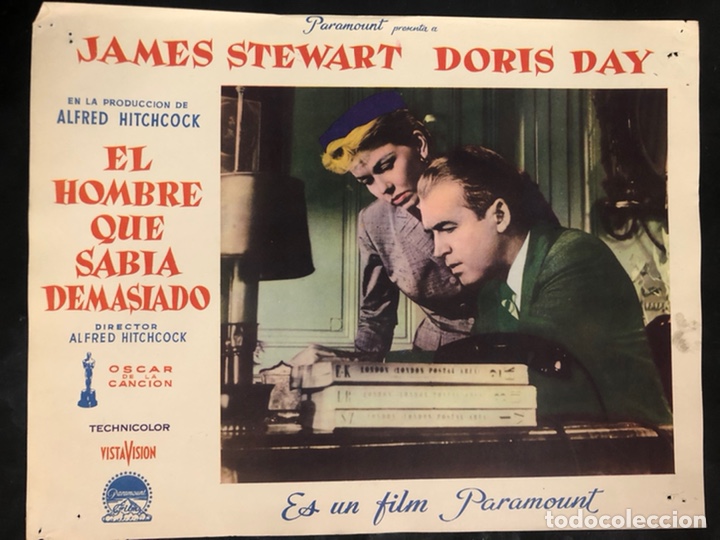 Cine: Fotocromo el hombre que sab&iacute;a demasiado.james stewart doris day.alfred hitchcock 28 x 36 cm