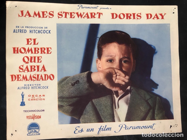 Cine: Fotocromo el hombre que sab&iacute;a demasiado.james stewart doris day.alfred hitchcock 28 x 36 cm