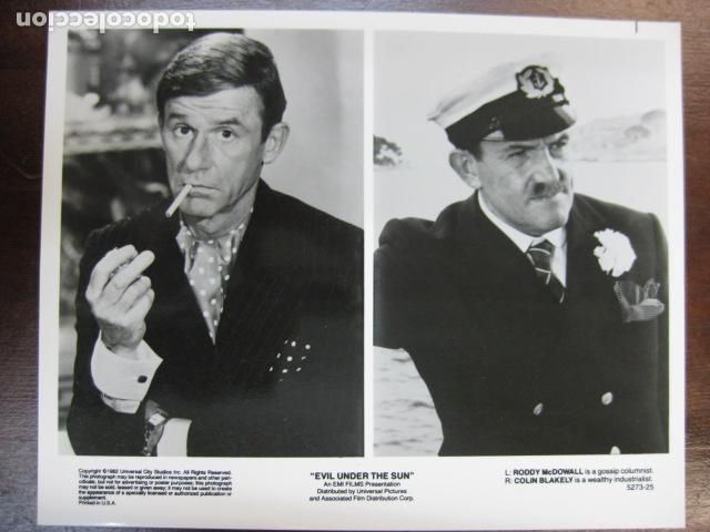 Cine: Muerte bajo el sol - FOTO B/N ORIGINAL - Evil Under the Sun Agatha Christie roody mcdowall