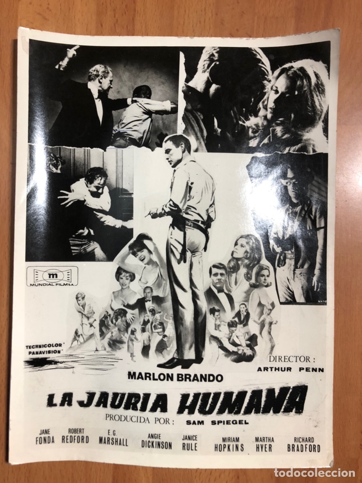 Cine: Foto original de Marlon brando y jane fonda la jaur&iacute;a humana 18 x 24 cm