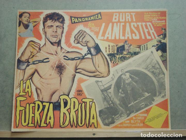Cinema: AAQ80 LA CELDA R-17 / FUERZA BRUTA BURT LANCASTER DE CARLO ELLA RAINES LOBBY CARD ORIGINAL MEJICANO