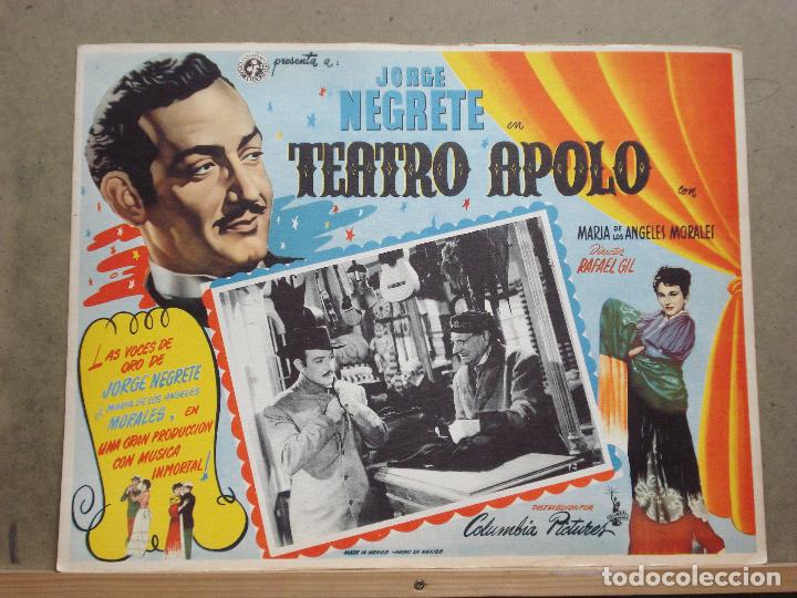 Cinema: AAR27 TEATRO APOLO JORGE NEGRETE RAFAEL GIL MARIA DE ANGELES MORALES LOBBY CARD ORIGINAL MEJICANO
