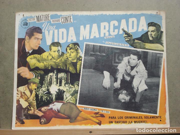 Cinema: AAR48 UNA VIDA MARCADA VICTOR MATURE SHELLEY WINTERS LOBBY CARD ORIGINAL MEJICANO