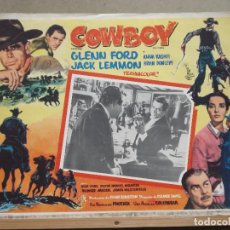 Cine: AAR78 COWBOY DELMER DAVES GLENN FORD JACK LEMMON LOBBY CARD ORIGINAL MEJICANO