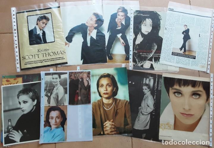 Cine: KRISTIN SCOTT THOMAS, LOTE DE 18 P&Aacute;GINAS DE RECORTES DE PRENSA EN FUNDAS DE PL&Aacute;STICO