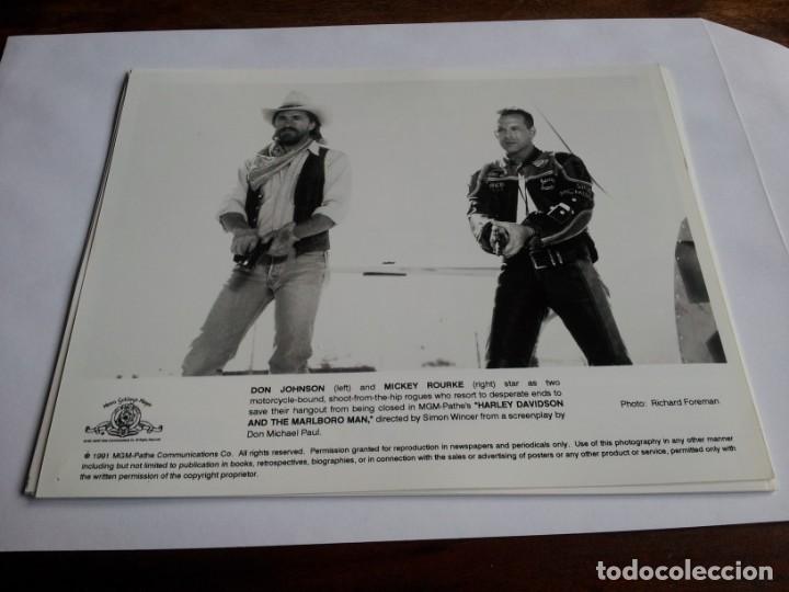 Kino: dos duros sobre ruedas - don johnson, mickey rourke - foto original B/N m.g.m a&ntilde;o 1991