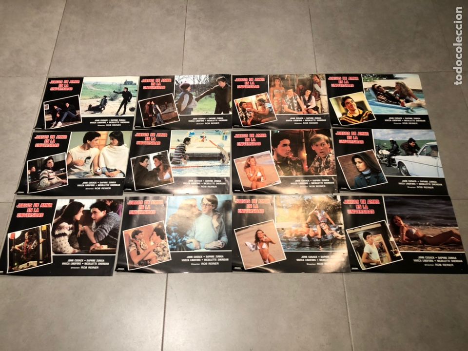 Cine: JUEGO 12 FOTOCROMOS PEL&Iacute;CULA JUEGOS DE AMOR EN LA UNIVERSIDAD (The sure thing) Rob Reiner