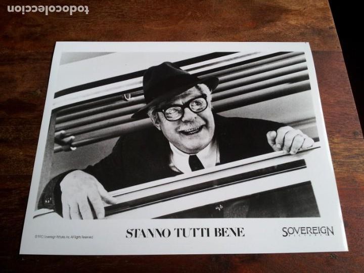 Cine: Est&aacute;n todos bien - Marcello Mastroianni - foto original b/n sovereign 1990