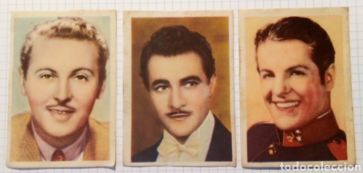 Cine: ROBERT CUMMINGS, LUIS ALONSO & ALLAN JONES - 3 CROMOS CINEFOTO - ED. BRUGUERA - A&Ntilde;OS 1940