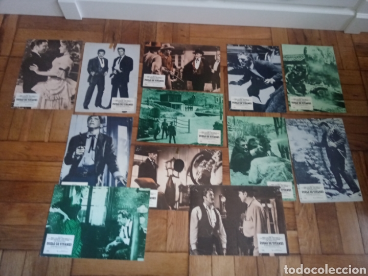 Cine: Duelo de Titanes Lote completo 12 fotocromos Kirk Douglas Burt Lancaster reposici&oacute;n a&ntilde;os 80