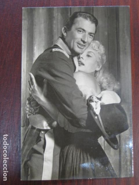 Cine: gregory peck barbara payton - postal original b/n - solo el valiente Only the Valiant gordon douglas