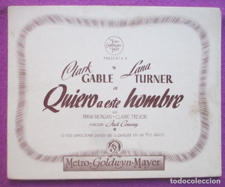 Cine: 10 FOTOCROMOS CINE QUIERO A ESTE HOMBRE CLARK GABLE LANA TURNER METRO GOLDWYN MAYER