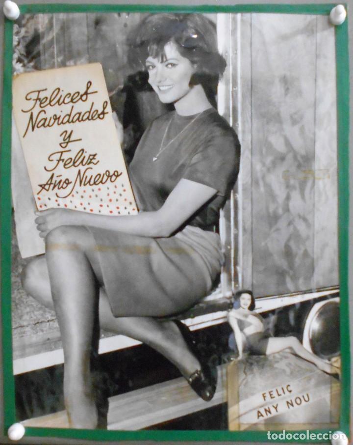 Cine: F23440D CLAUDIA CARDINALE FELICITACION NAVIDAD A&Ntilde;O NUEVO FOTO B/N ORIGINAL 27X33