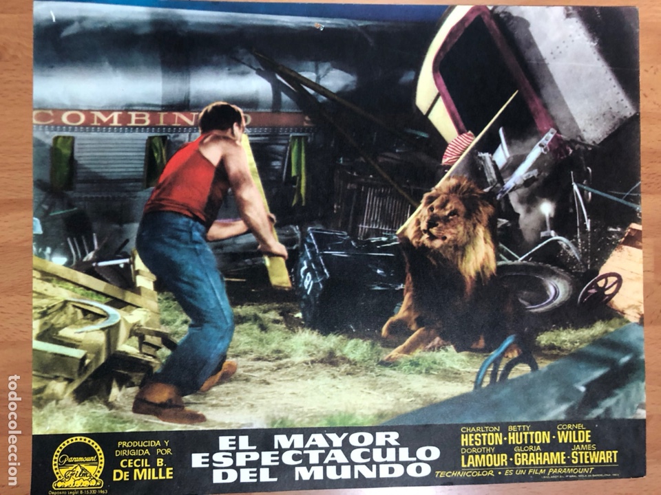 Cine: Fotocromo paramount el mayor espect&aacute;culo del mundo.Charlton heston james stewart 24 x 30 cm