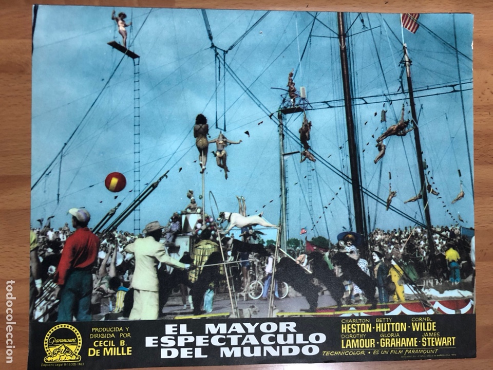 Cine: Fotocromo paramount el mayor espect&aacute;culo del mundo.Charlton heston james stewart 24 x 30 cm