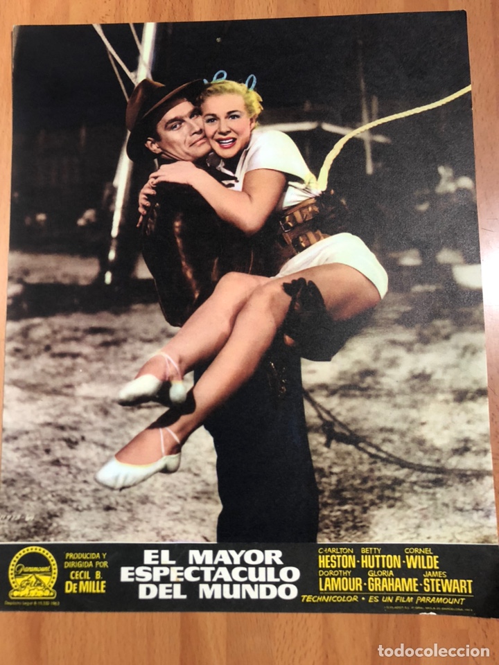 Cine: Fotocromo paramount el mayor espect&aacute;culo del mundo.Charlton heston james stewart 24 x 30 cm