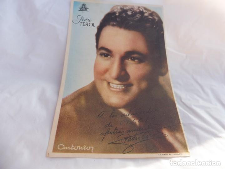 Kino: Dentichlor fotocromo dedicatoria impresa admiradores Cifesa a&ntilde;os 40 Pedro Terol