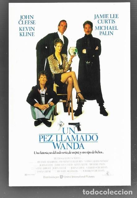 Cine: POSTAL PELICULA **UN PEZ LLAMADO WANDA** - JAMIE LEE CURTIS, JOHN CLEESE Y KEVIN KLINE
