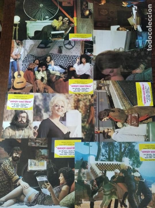 Cine: AMOR CASI LIBRE CON ANGELES MACUA, BEATRIZ GALBO, M&ordf; ANGELES D'AMPU - 8 FOTOCROMOS CARTELES TAQUILLA