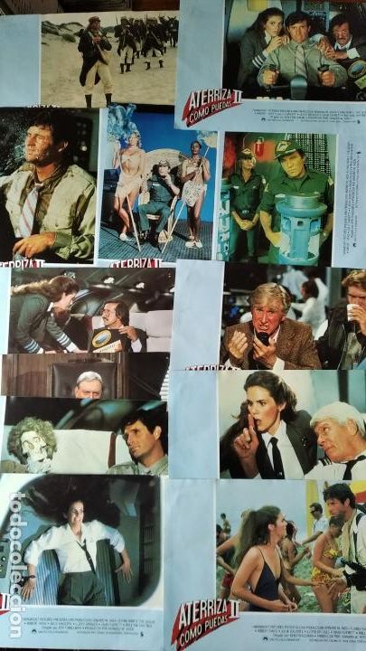 Cine: ATERRIZA COMO PUEDAS II - 12 FOTOCROMOS CARTELES TAQUILLA -