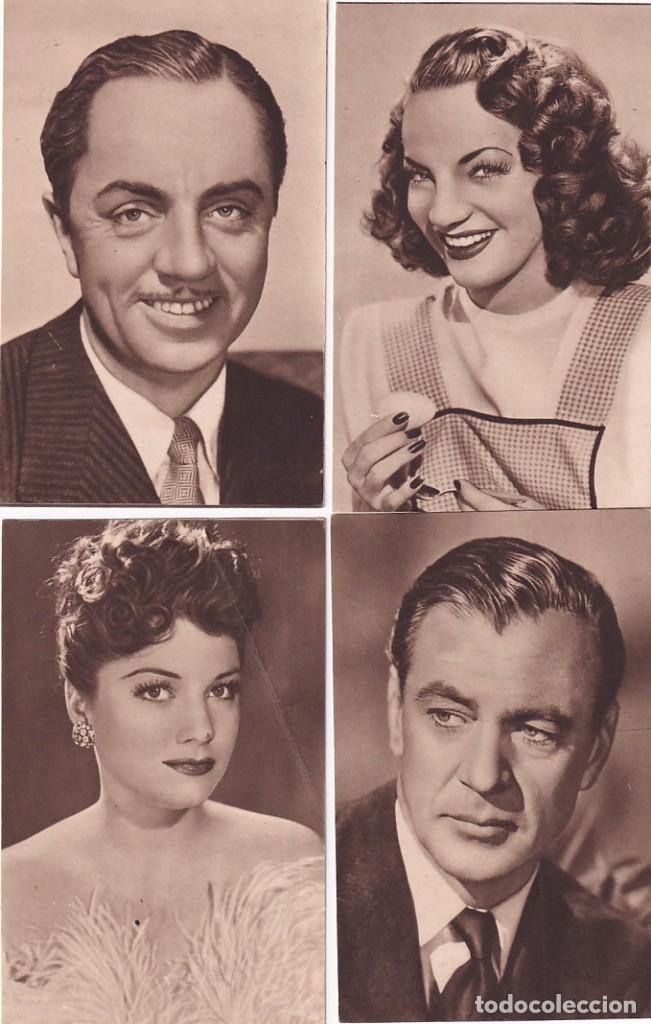Cine: 4 postales cine: n&ordm;57 Anne Baxter, n&ordm;58 Willian Powell, n&ordm;59 Carmen Miranda, n&ordm;56 Gary Cooper