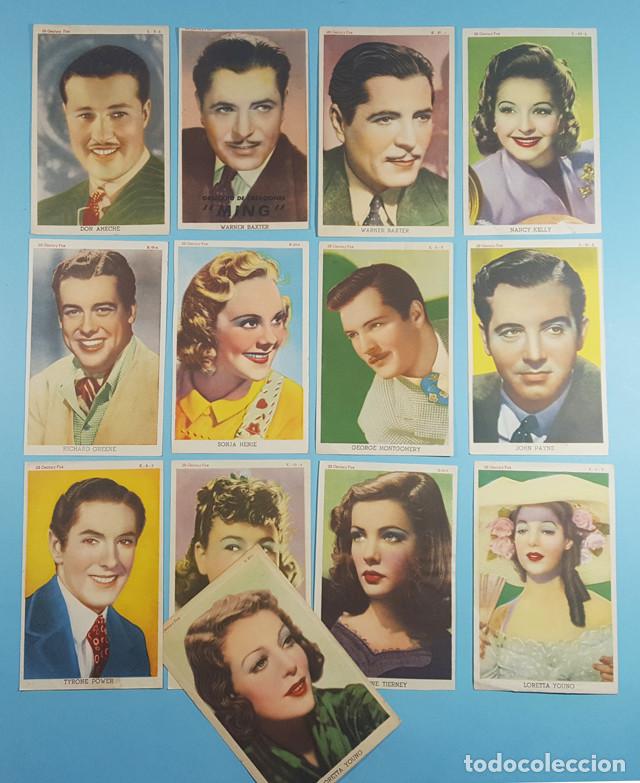 Kino: LOTE 13 FOTOS DE ARTISTAS DE CINE DE LA 20 CENTURY FOX. TYRONE POWER, GENE TIERNEY, LORETA YOUNG...