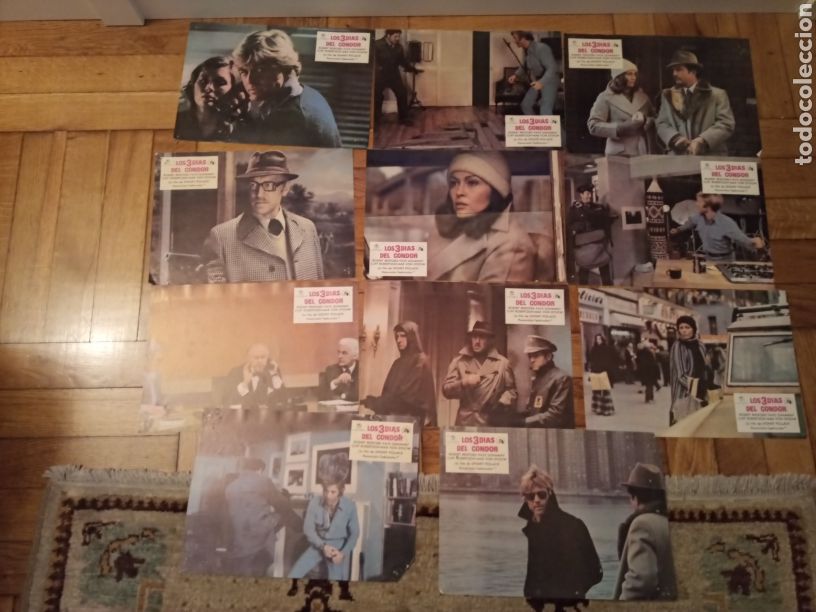 Cinema: Lote 11 fotocromos Los 3 d&iacute;as del Condor, Robert Redford, Faye Dunaway, Max Von Sydow