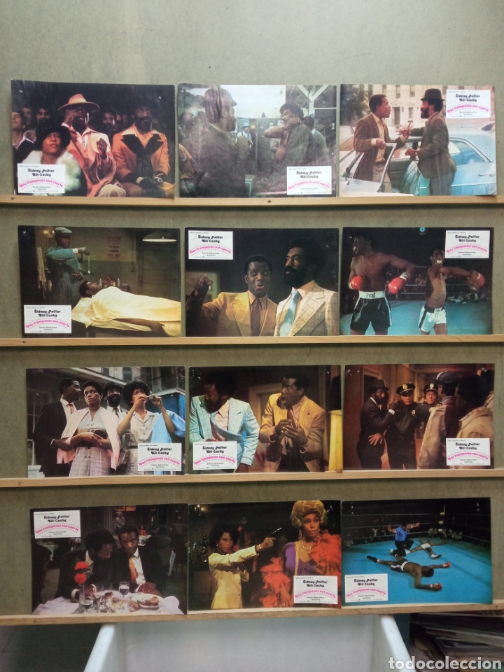Cine: K910 DOS TRAMPOSOS CON SUERTE SIDNEY POITIER BILL COSBY SET COMPLETO 12 FOTOCROMOS ORIG ESTRENO