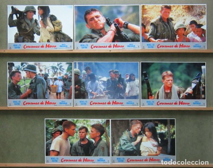 Cine: ZK19D CORAZONES DE HIERRO BRIAN DE PALMA SEAN PENN MICHAEL J. FOX SET 8 FOTOCROMOS ORIGINAL ESTRENO