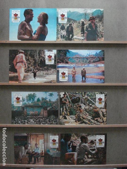 Cine: AAY98 EL PUENTE SOBRE EL RIO KWAI DAVID LEAN ALEC GUINNESS HOLDEN SET 8 FOTOCROMOS ORIGINAL ESPA&Ntilde;OL