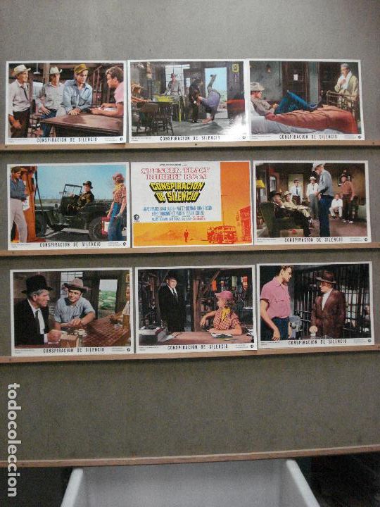 Cine: AAZ26 CONSPIRACION DE SILENCIO SPENCER TRACY SET COMPLETO 9 FOTOCROMOS ORIGINAL ESPA&Ntilde;OL