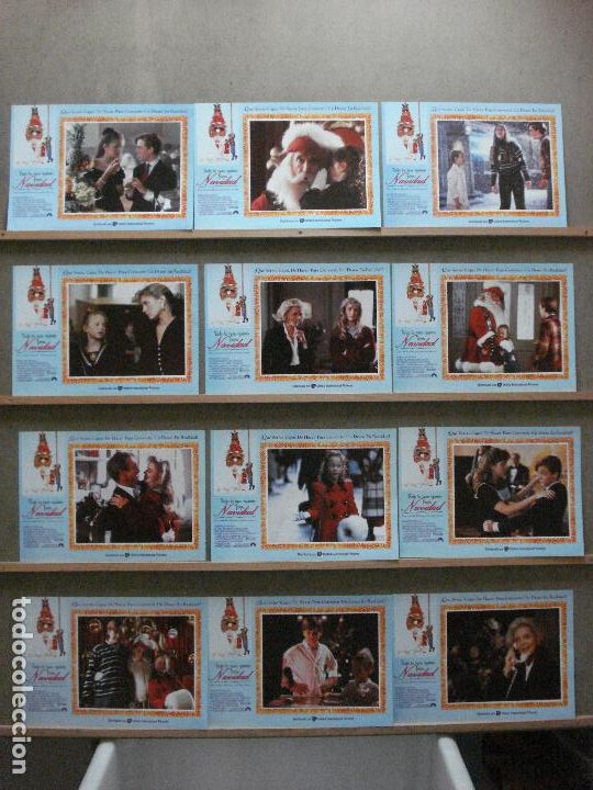 Cine: AAZ43 TODO LO QUE QUIERO PARA NAVIDAD LESLIE NIELSEN SET COMPLETO 12 FOTOCROMOS ORIGINAL ESTRENO