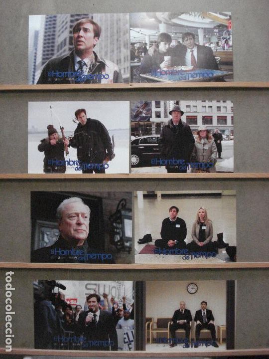 Cinema: AAZ65 EL HOMBRE DEL TIEMPO NICHOLAS CAGE MICHAEL CAINE SET COMPLETO 8 FOTOCROMOS ORIGINAL ESTRENO