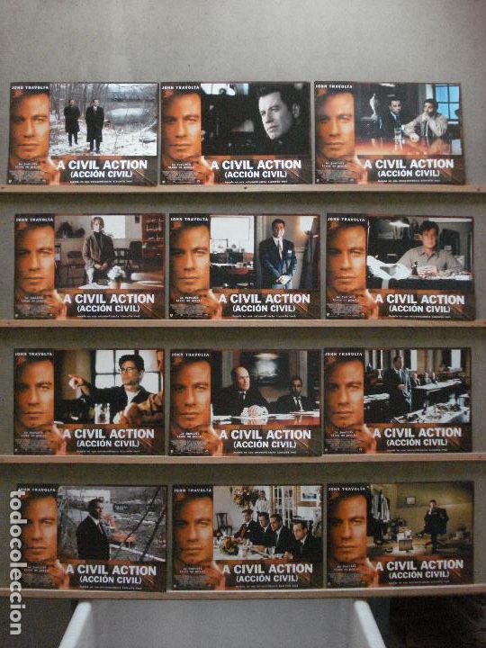 Cinema: AAZ88 A CIVIL ACTION accion civil JOHN TRAVOLTA SET COMPLETO 12 FOTOCROMOS ORIGINAL ESTRENO