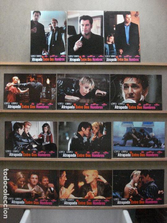 Cinema: AAZ89 ATRAPADA ENTRE DOS HOMBRES ROBIN WRIGHT SEAN PENN SET COMPLETO 12 FOTOCROMOS ORIGINAL ESTRENO