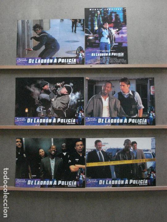 Cine: ABA33 DE LADRON A POLICIA MARTIN LAWRECENCE SET COMPLETO 6 FOTOCROMOS ORIGINAL ESTRENO