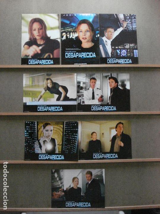 Cin&eacute;ma: ABA35 PLAN DE VUELO DESAPARECIDA JODIE FOSTER SET 8 FOTOCROMOS ORIGINAL ESTRENO