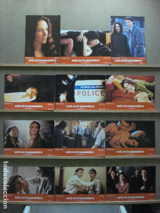Cine: ABA80 SOLA EN LA PENUMBRA MADELEINE STOWE AIDAN QUINN SET COMPLETO 12 FOTOCROMOS ORIG ESTRENO